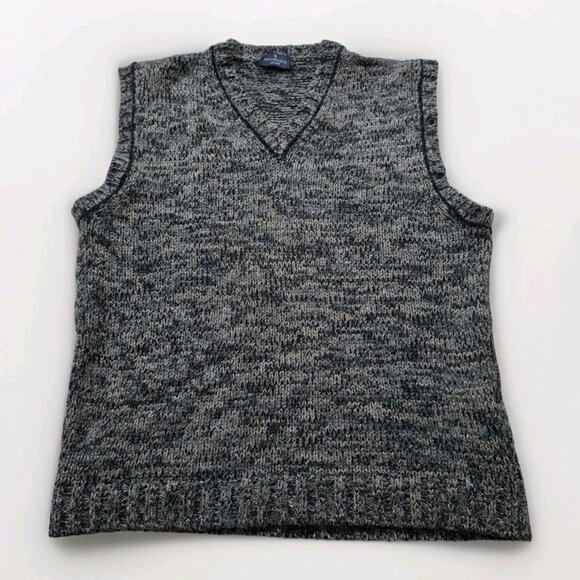 Trussardi Sport Knit Vest Mens M/L Marled V Neck Made In Italy Wool Blend Vtg - Picture 1 of 12